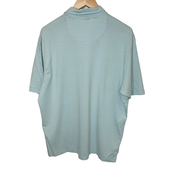 Tommy Bahama Relax Shirt Men Collared 1/4 Button Short Sleeve Striped Blue Large - Picture 9 of 14